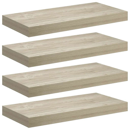 Svävande vägghyllor 4 st ek 50x23x3,8 cm MDF
