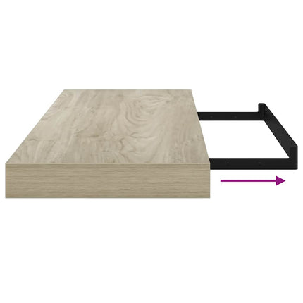 Svävande vägghylla ek 60x23,5x3,8 cm MDF