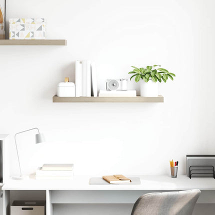Svävande vägghylla ek 80x23,5x3,8 cm MDF