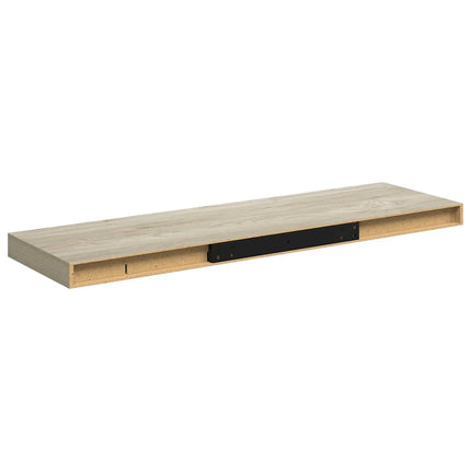 Svävande vägghylla ek 80x23,5x3,8 cm MDF