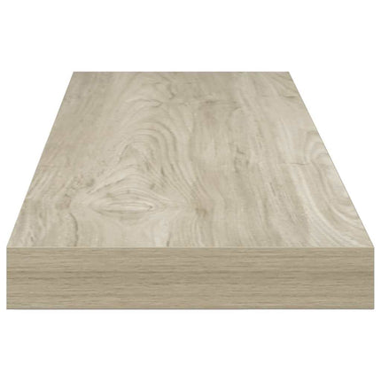 Svävande vägghyllor 2 st ek 80x23,5x3,8 cm MDF