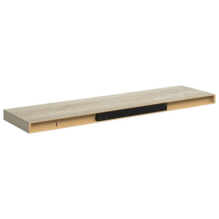 Svävande vägghyllor 2 st ek 90x23,5x3,8 cm MDF