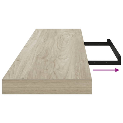 Svävande vägghylla ek 120x23,5x3,8 cm MDF