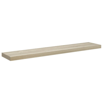 Svävande vägghyllor 2 st ek 120x23,5x3,8 cm MDF