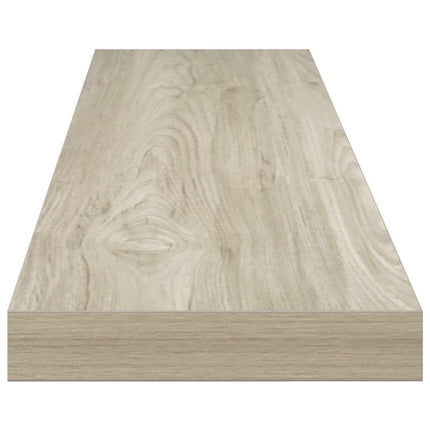 Svävande vägghyllor 2 st ek 120x23,5x3,8 cm MDF