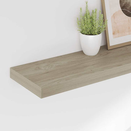 Svävande vägghyllor 4 st ek 120x23,5x3,8 cm MDF