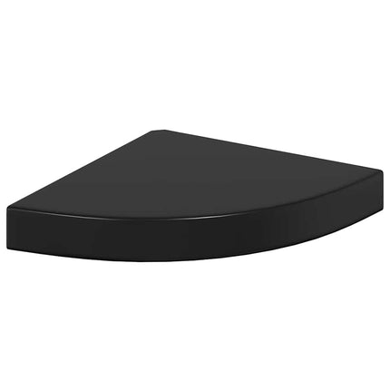 Svävande hörnhylla svart högglans 25x25x3,8 cm MDF