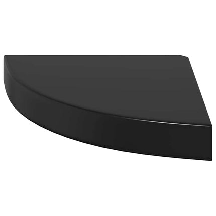 Svävande hörnhyllor 4 st svart högglans 25x25x3,8 cm MDF