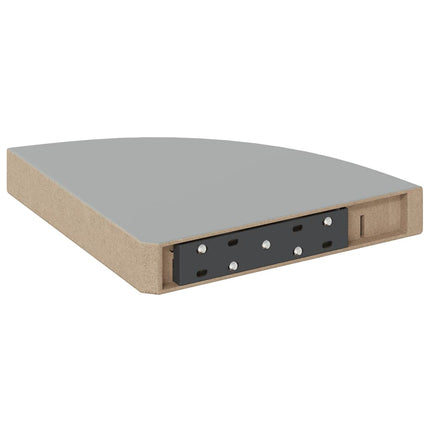 Svävande hörnhyllor 2 st grå högglans 25x25x3,8 cm MDF