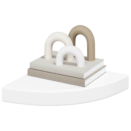 Svävande hörnhylla vit 25x25x3,8 cm MDF