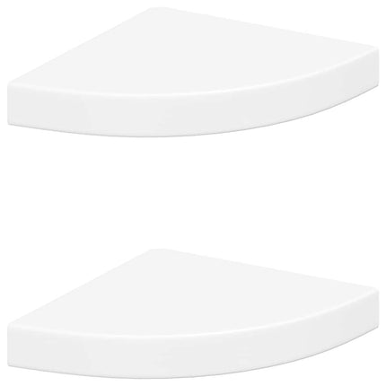 Svävande hörnhyllor 2 st vit 25x25x3,8 cm MDF