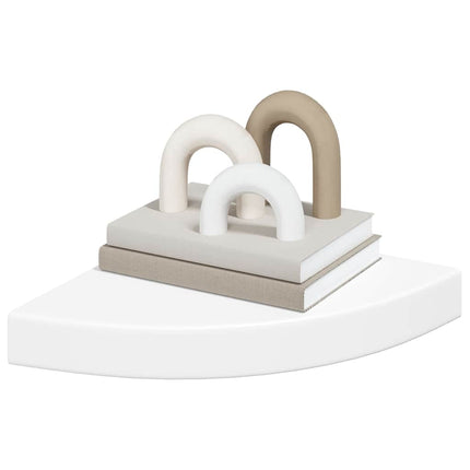 Svävande hörnhyllor 2 st vit 25x25x3,8 cm MDF
