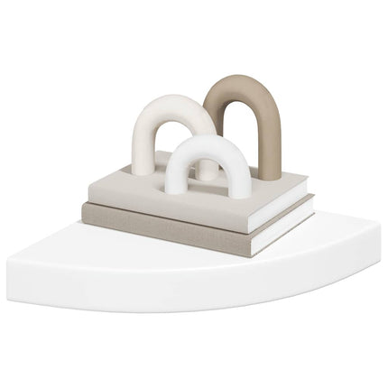 Svävande hörnhyllor 4 st vit 25x25x3,8 cm MDF