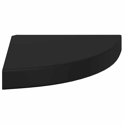 Svävande hörnhylla svart 25x25x3,8 cm MDF