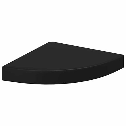 Svävande hörnhyllor 2 st svart 25x25x3,8 cm MDF