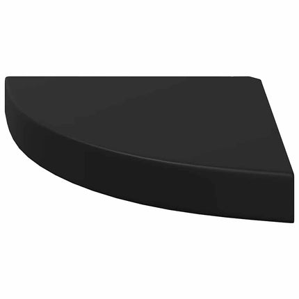 Svävande hörnhyllor 2 st svart 25x25x3,8 cm MDF