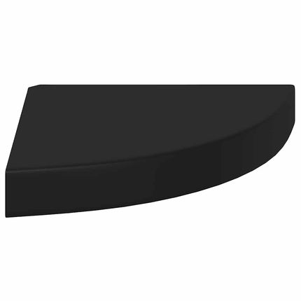 Svävande hörnhyllor 4 st svart 25x25x3,8 cm MDF