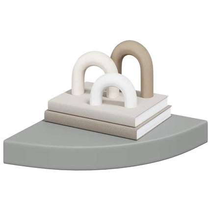 Svävande hörnhyllor 2 st grå 25x25x3,8 cm MDF