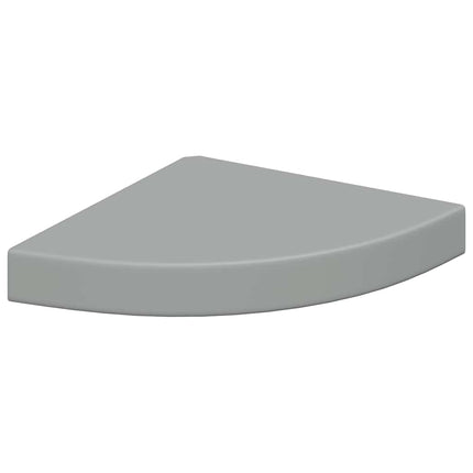 Svävande hörnhyllor 2 st grå 25x25x3,8 cm MDF