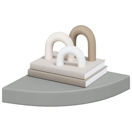 Svävande hörnhyllor 4 st grå 25x25x3,8 cm MDF