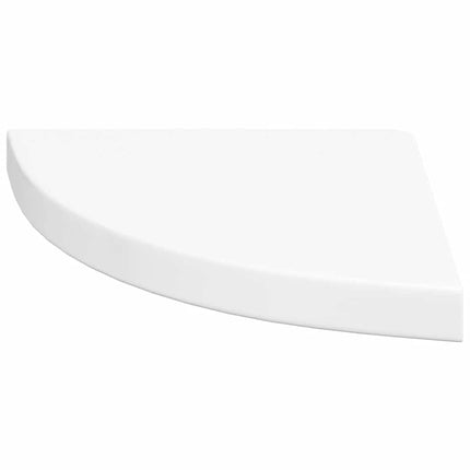 Svävande hörnhylla vit högglans 35x35x3,8 cm MDF