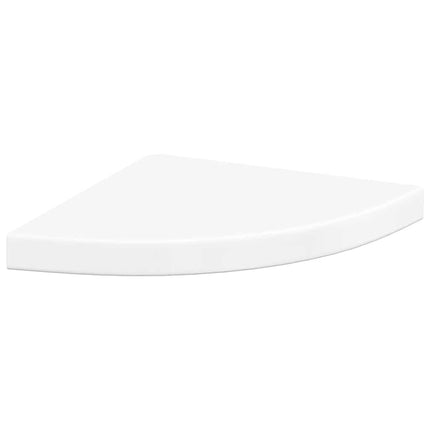 Svävande hörnhyllor 2 st vit högglans 35x35x3,8 cm MDF