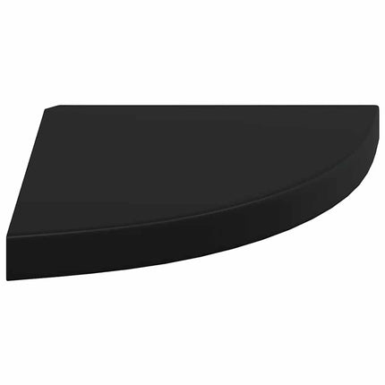 Svävande hörnhyllor 2 st svart 35x35x3,8 cm MDF