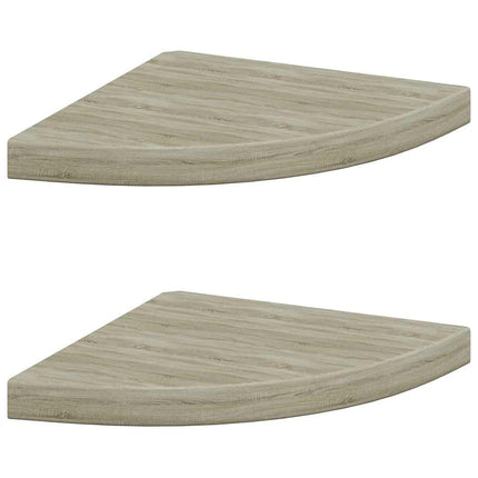 Svävande hörnhyllor 2 st ek 35x35x3,8 cm MDF