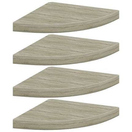 Svävande hörnhyllor 4 st ek 35x35x3,8 cm MDF