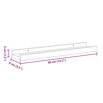 Tavellister 2 st vit 40x9x3 cm MDF