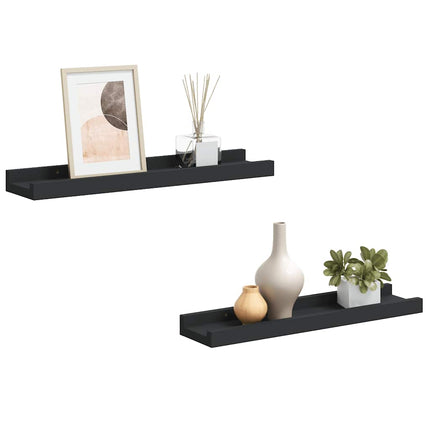 Tavellister 2 st svart 40x9x3 cm MDF