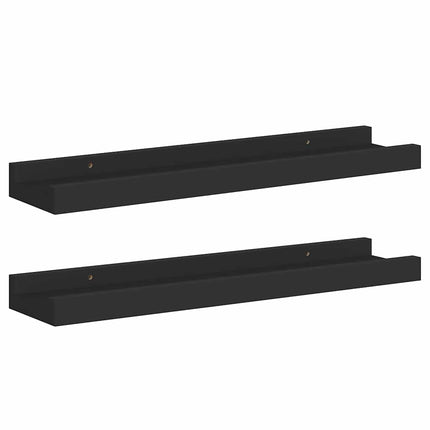 Tavellister 2 st svart 40x9x3 cm MDF