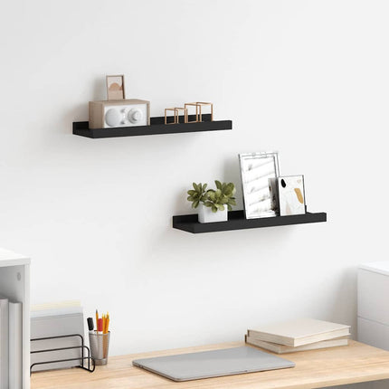 Tavellister 2 st svart 40x9x3 cm MDF