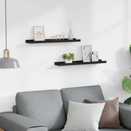 Tavellister 2 st svart 60x9x3 cm MDF