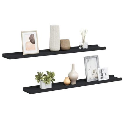 Tavellist 2 st svart 80x9x3 cm MDF