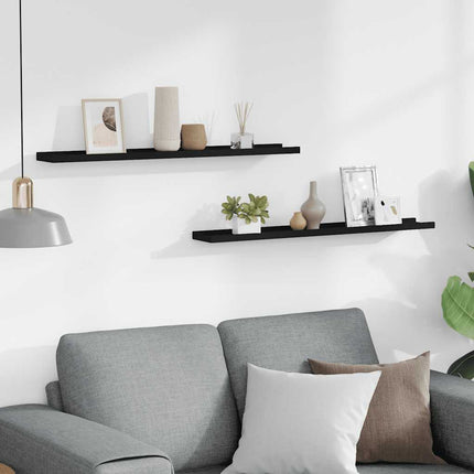 Tavellist 2 st svart 80x9x3 cm MDF