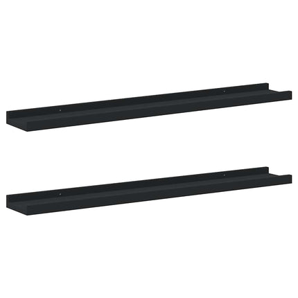 Tavellist 2 st svart 80x9x3 cm MDF