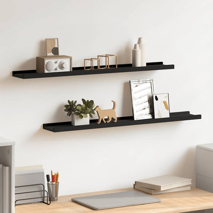 Tavellist 2 st svart 80x9x3 cm MDF