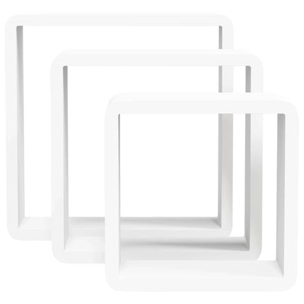 Vägghyllor kub 3 st vit MDF