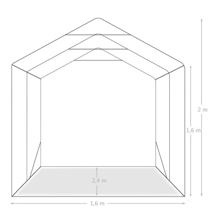 Garagetält PVC 1,6x2,4 m grön