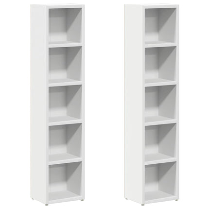 CD-hyllor 2 st vit 21x16x93,5 cm konstruerat trä