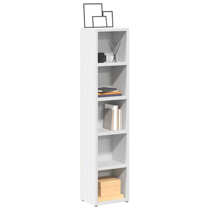 CD-hyllor 2 st vit 21x16x93,5 cm konstruerat trä