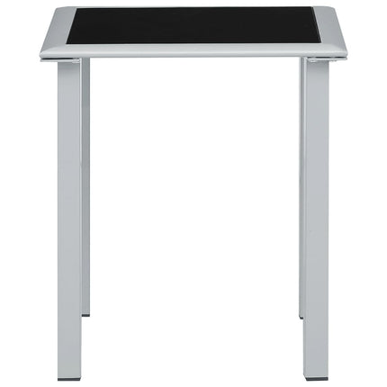 Solsängar 2 st med bord aluminium svart