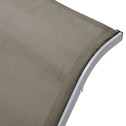 Solsängar 2 st med bord aluminium taupe