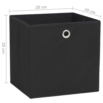 Förvaringslådor 10 st non-woven tyg 28x28x28 cm svart