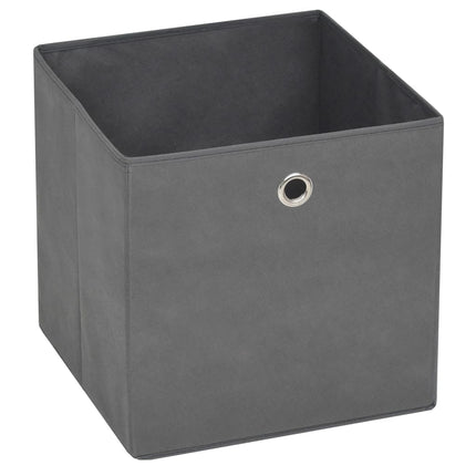 Förvaringslådor 10 st non-woven tyg 28x28x28 cm grå