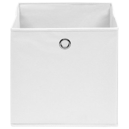 Förvaringslådor 4 st non-woven tyg 28x28x28 cm vit