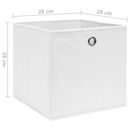 Förvaringslådor 4 st non-woven tyg 28x28x28 cm vit