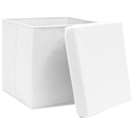 Förvaringslådor med lock 4 st 28x28x28 cm vit