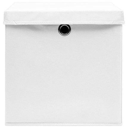 Förvaringslådor med lock 4 st 28x28x28 cm vit